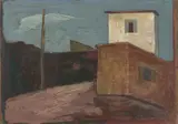 Felix Nussbaum, Straße mit Telefonmasten, 1932, Öl auf Leinwand
