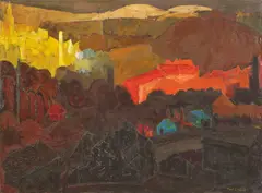 Carl Lohse, Stadtbild, Um 1920, Öl auf Leinwand