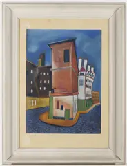 Karel Chaba, Old Alleys, 1980s, pastel, paper