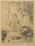 Max Švabinský, Sitting Nude, 1958, lithography, paper