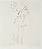 Ota Janeček, Woman with Large Earrings, 1978, paper, dry-point engraving