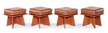 Stools (8) by Frank Lloyd Wright, Commissioned c. 1970 for the George D. Sturges Residence, Los Angeles, sold Feb 2016