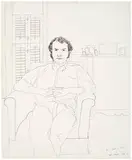 David Hockney, Portrait of James Bridges, 1967, Ink on paper