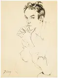 Don Bachardy, Portrait of James Bridges, c. 1966, Ink on paper