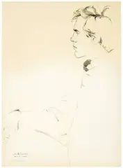Don Bachardy, Portrait of Jack Larson (3), 1966, Pencil on paper; ink on paper