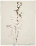 Don Bachardy, Portrait of James Bridges (2), 1966, Oil on paper; ink wash and graphite on paper