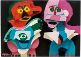 Couple in Wood by Karel Appel, 1975, Hand-painted wood construction, sold Feb 2016