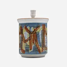 Clyde Burt, Covered jar, c. 1965, glazed stoneware