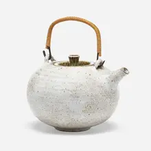 Teapot by David Cressey, 1961, glazed stoneware, sold Apr 2023