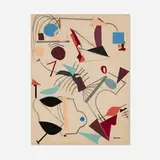 Ramstonev Cooperative, Geometric Abstraction, charcoal and collage on paper
