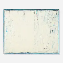 Solomon Ethe, White and Blue Composition, 1964-65, oil on canvas