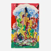 Abstract Composition by Joseph Meierhans, oil on board, sold Mar 2023