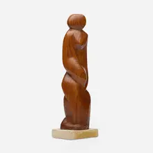 Benedict Tatti, Seated Woman, carved sassafras, stone