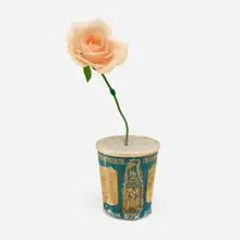 Tony Feher, Untitled, 1992, cement, plastic flower, paper cup