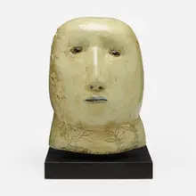 Terry Turrell, Watching Quietly, 2004, carved and painted wood and glass