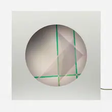 Helen Gilbert, Licomos - Space Envelope, 1980, kinetic polarization object