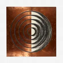 Gary Kuehn, Copper Piece, 1977, graphite on paper with copper
