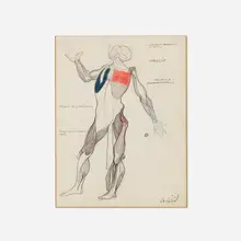 Enrique Castro-Cid, Anatomy, 1967, graphite and crayon on paper