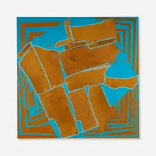 Rochelle Feinstein, Makeover #48, 1995, oil, enamel and suede on canvas