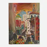 Chuck Connelly, Downtown at Sunset, 1991, oil on canvas
