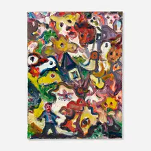 Chuck Connelly, Untitled (Animals), 2003, oil on canvas