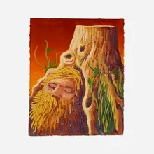 Nat Meade, Stump with Bust, 2021, casein on paper