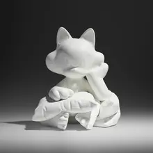 TIDE, Night Night (white), 2022, bronze and automotive paint