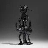 Joakim Ojanen, Boy with BFF Riding in the Wind, 2019, bronze