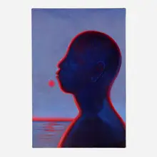 Steal Light by Caleb Hahne Quintana, 2018, acrylic and pastel on canvas, sold Mar 2023