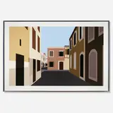 French Village 1 by Julian Opie, 2021, inkjet on Photo Raf Ultra Smooth 305gsm, back-mounted with 3mm Dibond in aluminum frame, sold Mar 2023