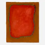 Rex Ashlock, Red and Green Composition, oil on canvas