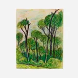 Gershon Benjamin, The Forest, 1968, ink and pastel on paper