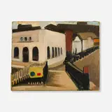Hayley Lever, Train Station, oil on board