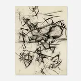 Mercedes Matter, Abstract Composition, charcoal on paper