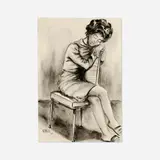 Charles Searles, Seated Woman, 1963, ink on paper