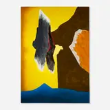 David Hare, Giants at Night No. 2, 1977, acrylic and collage on canvas