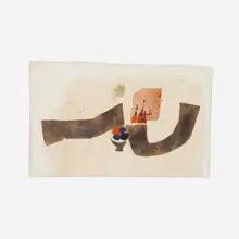 Untitled by Julius Heinrich Bissier, 1961, mixed media on canvas, sold Mar 2023