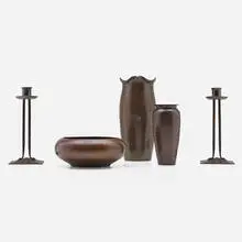 Roycroft, Collection of five works, c. 1920-25, handwrought copper