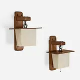 Greene & Greene, Billiard room sconces from the Robert R. Blacker House, Pasadena, California, set of two, c. 1910, oak, ebony, copper, cotton