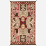 Storm pattern room-size rug by Navajo & Diné, c. 1935, hand-woven wool, sold Dec 2024