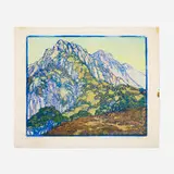 Frances Gearhart, Valley Ramparts, c. 1932, linocut in colors