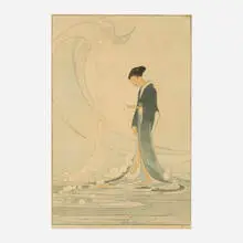 Bertha Lum, Spirit of the Sea, 1916, woodcut in colors
