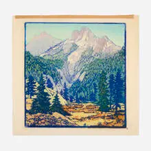 Frances Gearhart, On the Kit Carson Trail, 1933, woodcut in colors