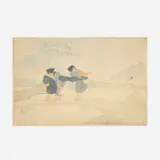 Bertha Lum, Wind and Rain, woodcut in colors