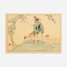 Bertha Lum, The Piper, 1916, woodcut in colors