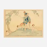 Bertha Lum, The Piper, 1916, woodcut in colors