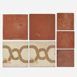 Grueby Faience Company, Collection of seven tiles