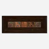 Ernest A. Batchelder, Framed collection of five lion tiles, c. 1920, glazed earthenware