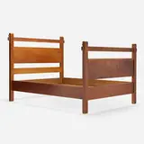 Full-size bed frame, model 922 by Gustav Stickley, c. 1907, oak, sold Oct 2024