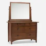 Dresser with mirror, model 911 by Gustav Stickley, sold Oct 2024